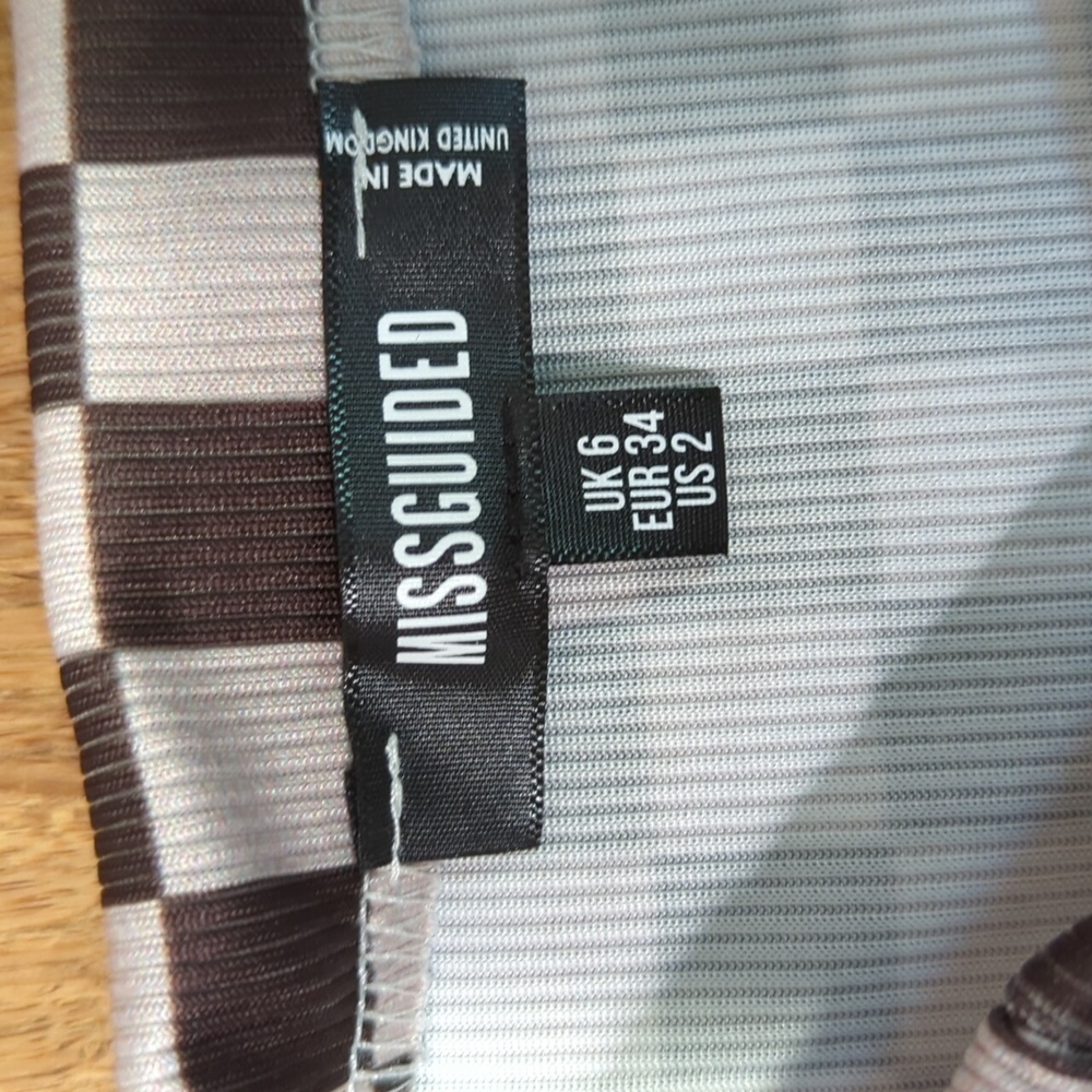 Missguided Brown & Cream Checkered Mini Skirt - Picture 5 of 6